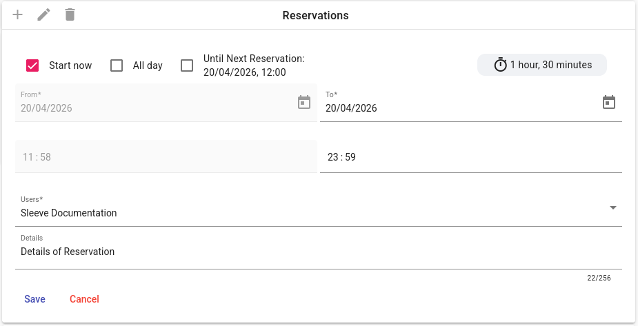 img: Device reservation example