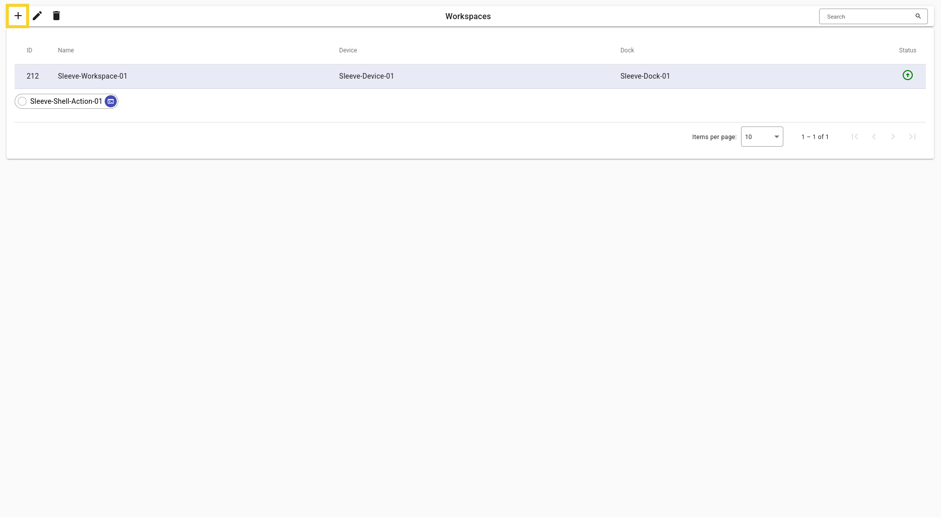 img: Add Workspace button